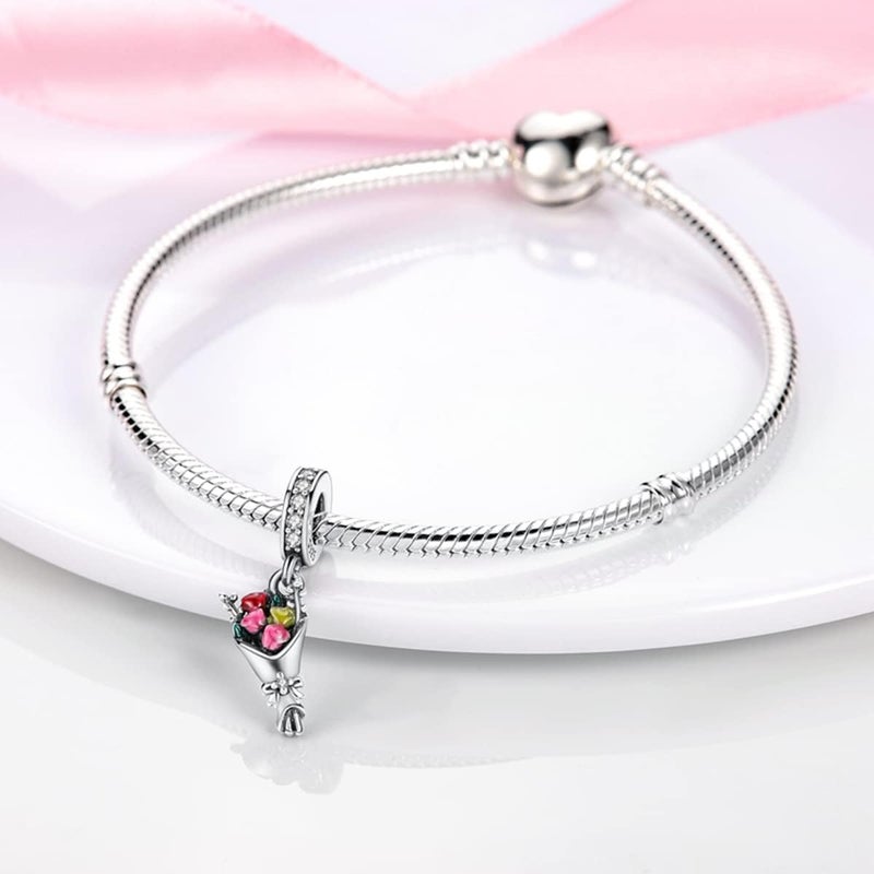 MULA 925 Sterling Silver Charms for Bracelets and Necklaces Family Letters Dangle Pendants Airplane Travel Beads Family Tree Jewelry Charms for Women - Image 1